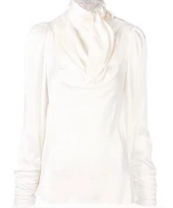 Love And Labels Silk Necktie Blouse