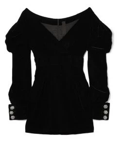 Love And Labels Velvet Off Shoulder Mini Dress
